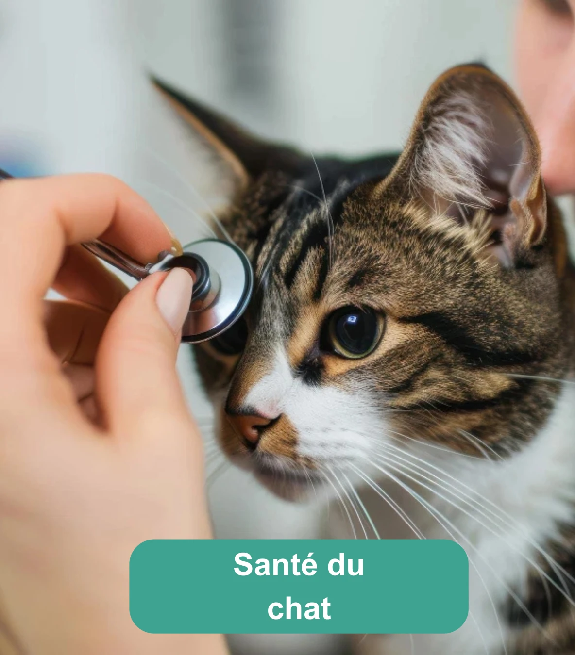 Vétérinaire examinant un chat avec un stéthoscope