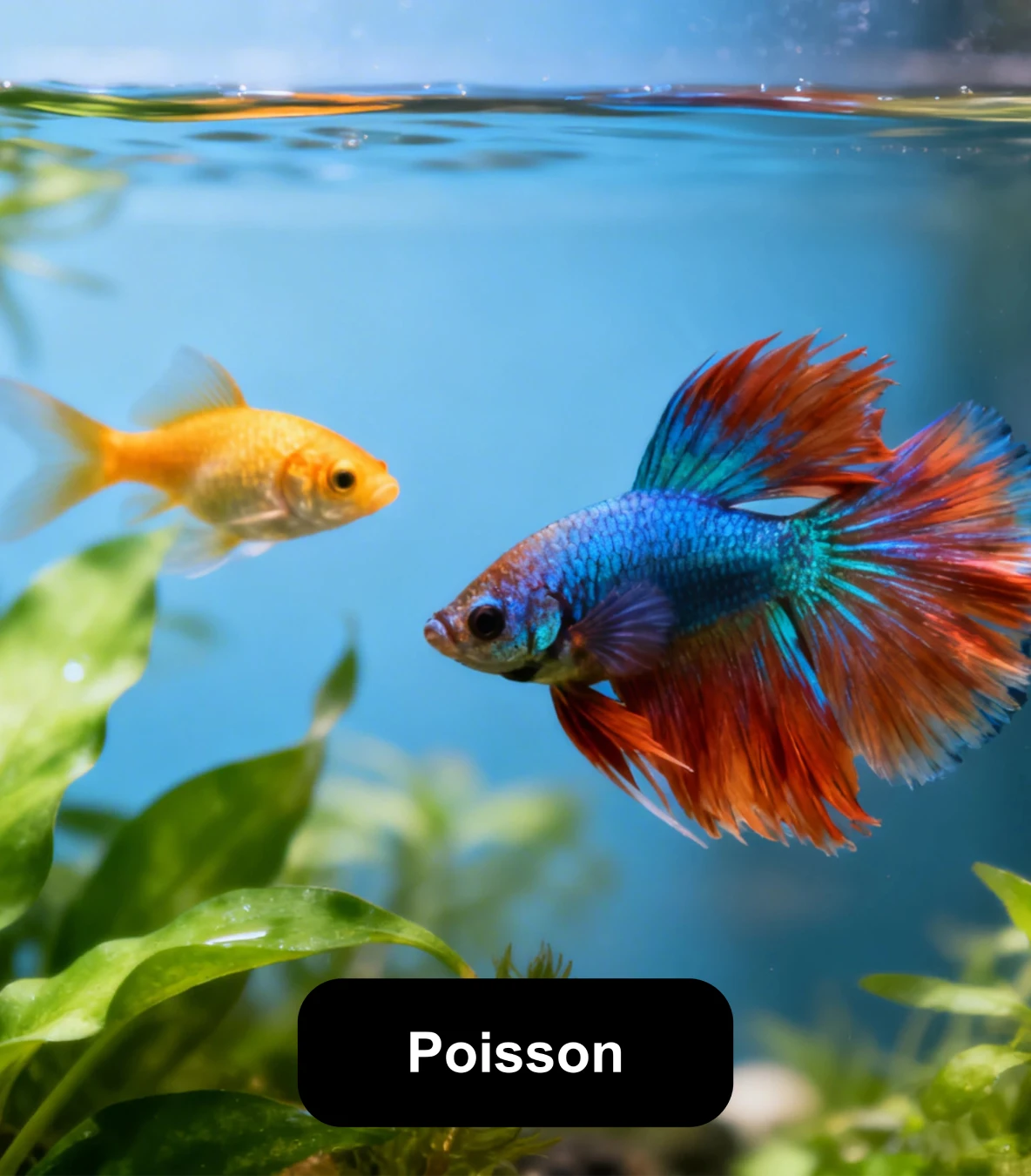 Poissons colorés nageant dans un aquarium